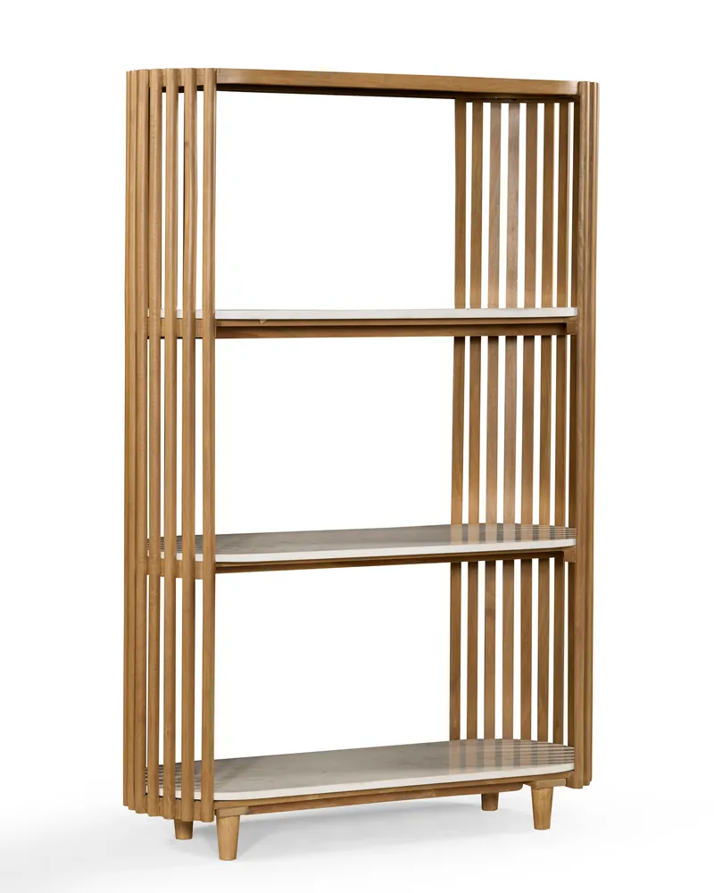 Solid Wood and Marble Bookcase Manufacturer